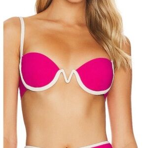 L*Space | NWT Nico Bikini Top in‎ Bougainvillea & Cream | S